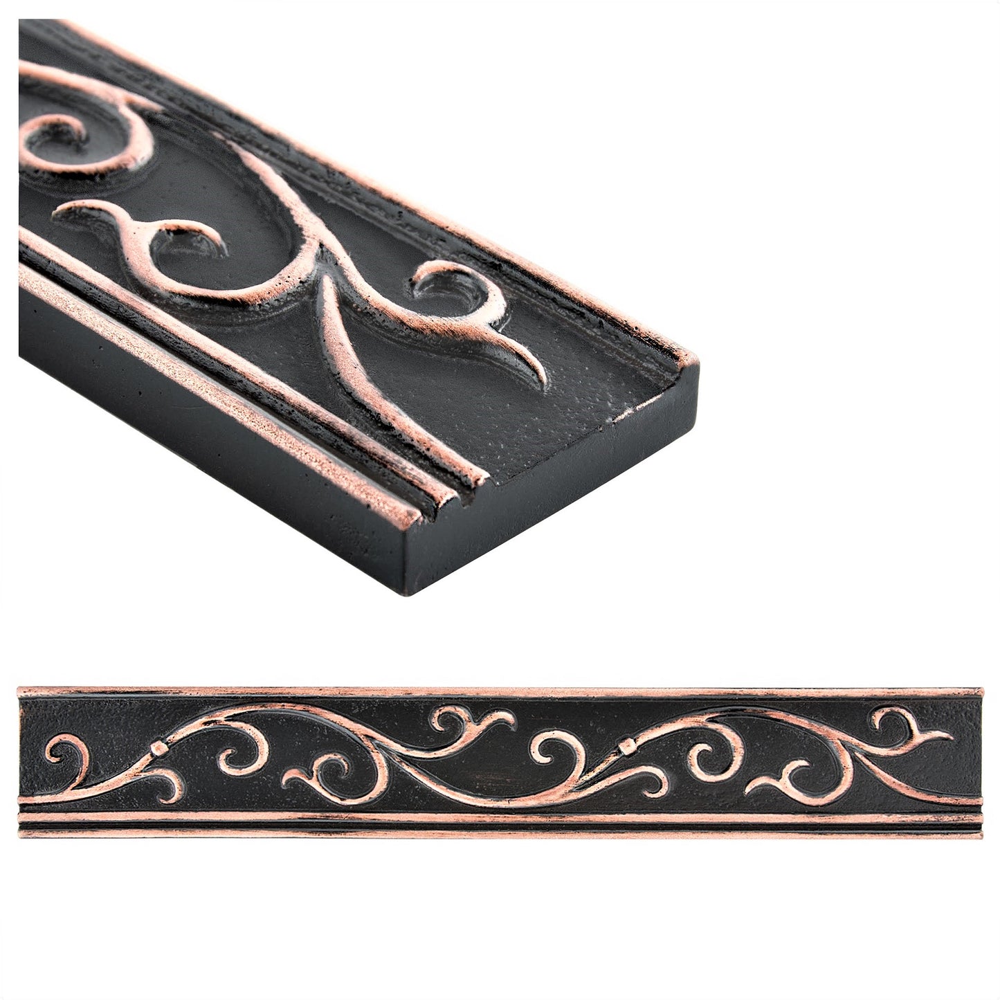 (Pack of 5) Cypress Metal Antique Copper 4.5cm. x 30cm. Border Wall Accent Tile Trim