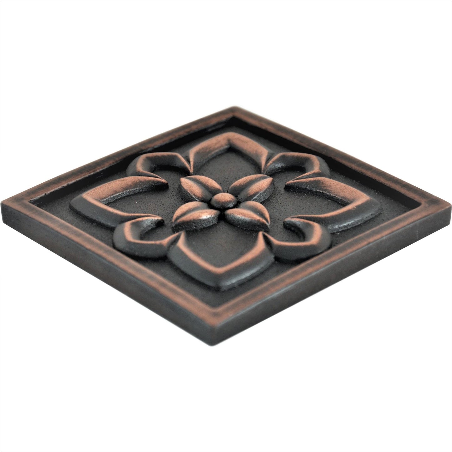 (Pack of 4)Crown Metal Antique Copper 9.5cm. x 9.5cm. Decorative Tile