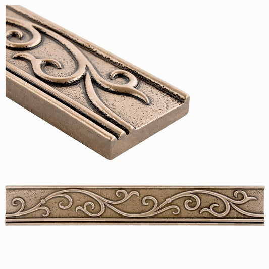 (Pack of 5)Cypress Metal Champagne Bronze 4.5cm. x 30cm. Border Wall Accent Tile Trim