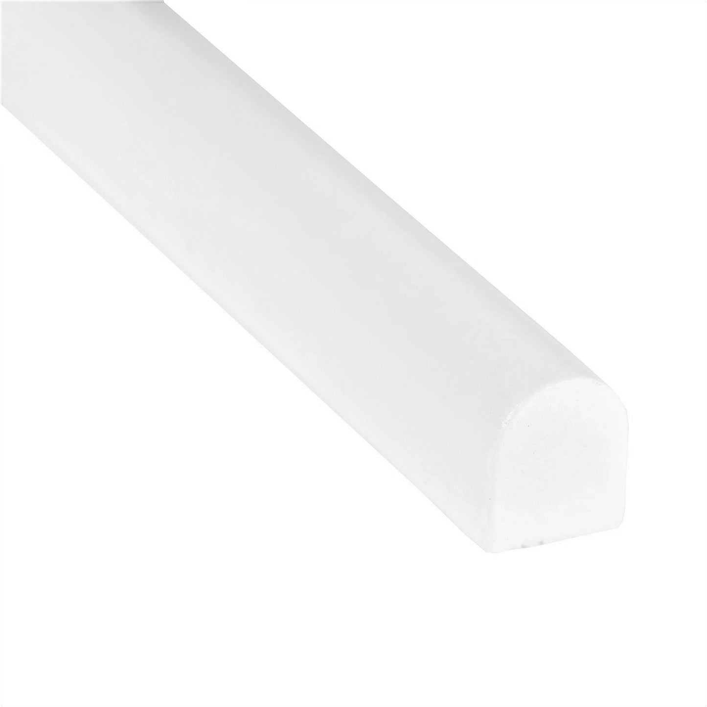 (Pack of 5)Trendy Bright White 1.5cm. x 30cm. Cast Stone Pencil Bullnose Border Wall Tile Trim